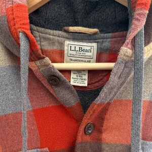 L.L. Bean Red and Gray Checkered Shirt